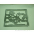 Rooster Patterned Square Table Metal Hot Pan Coaster